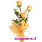 FLORERO DE VIDRIO CON 3 ROSAS AR504