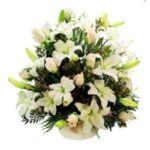 Arreglo en liliums y rosas en tono pastel  CN207
