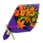 RAMO CON LILIUMS NARANJOS