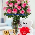 FLORERO DE 24 ROSAS ROSADAS FRR524